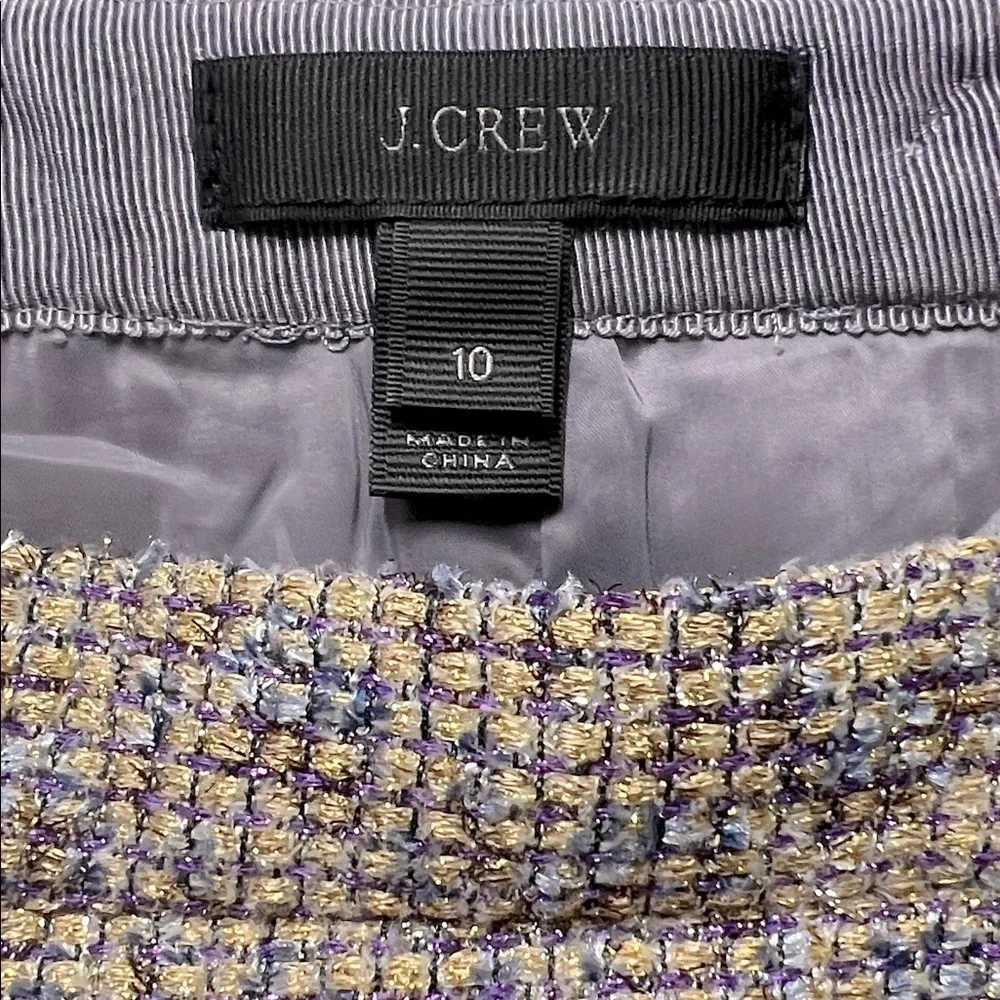 J. Crew Sparkling Tweed Pencil Purple